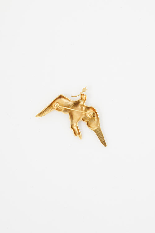 Schiaparelli Gold Dove Brooch