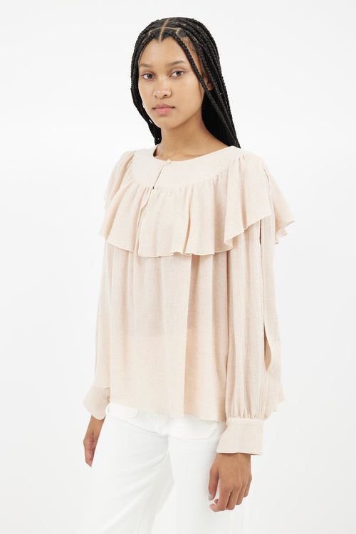 See By Chloè Beige Cut Out Sleeve Blouse