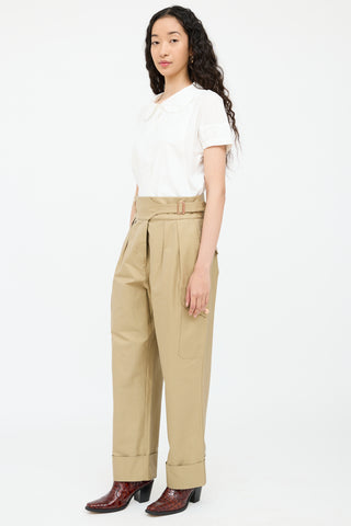 Pleated Belted Trouser Pant