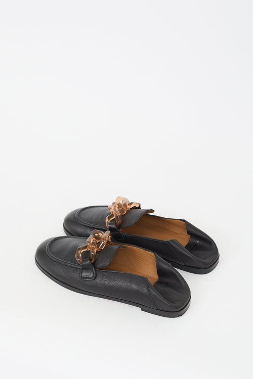 See by Chloé Black Leather Mahe Chain Loafer