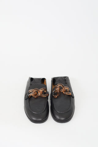 See by Chloé Black Leather Mahe Chain Loafer