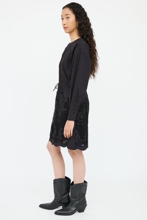 Black Lace Panel Dress