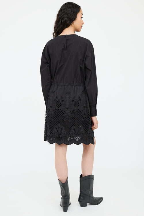 Black Lace Panel Dress