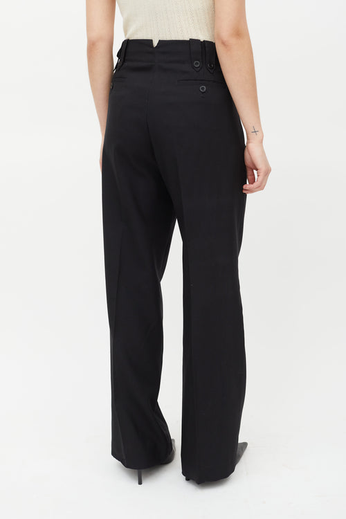 See By Chloè Black Pleated Wide Leg Wool Trouser