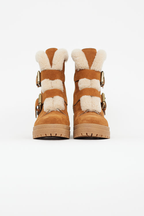 See By Chloe Brown Suede 
Shearling Boot