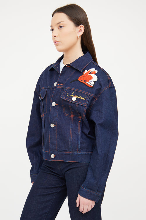 See By Chloè Dark Wash Denim Patch Jacket