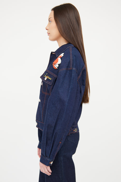 See By Chloè Dark Wash Denim Patch Jacket