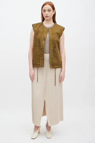 See By Chloè Khaki Green Cotton Cargo Vest