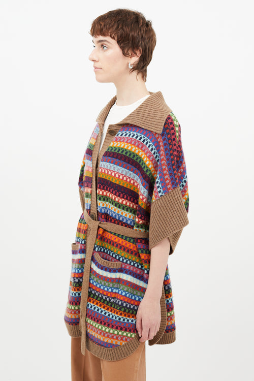 See By Chloè Multicolour Print Belted Cardigan