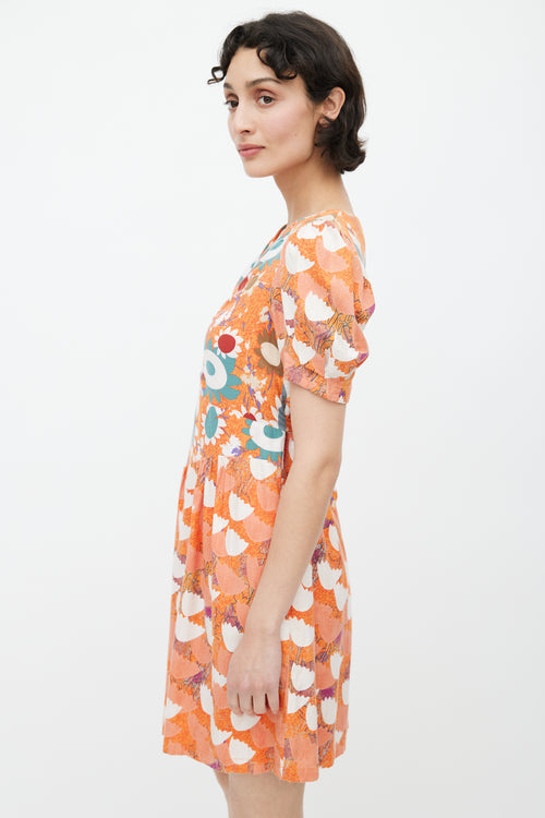 See By Chloè Orange 
Multicolour Floral Belted Dress