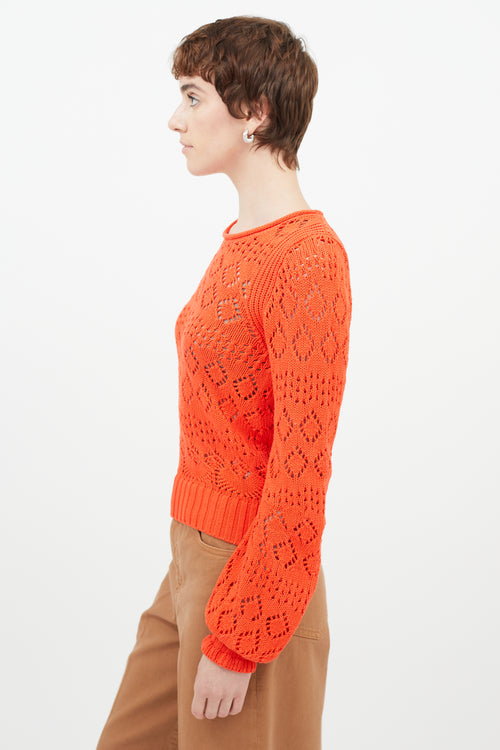 See By Chloè Orange Ribbed Knit Sweater