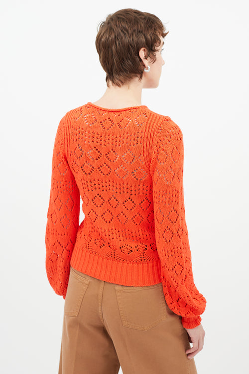 See By Chloè Orange Ribbed Knit Sweater