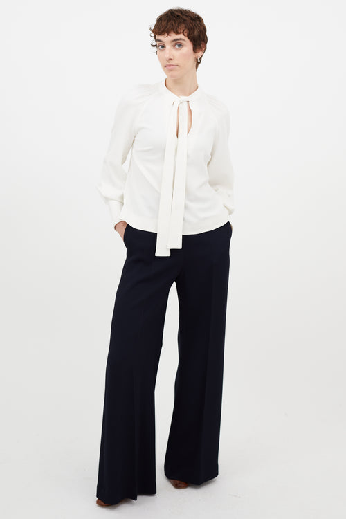 See By Chloè White Crepe Tie Top