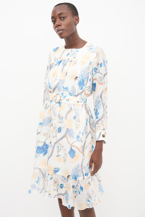 See By Chloé White 
Multi Linen Printed Midi Dress