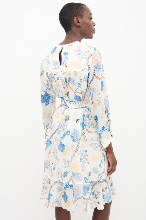 See By Chloé White 
Multi Linen Printed Midi Dress