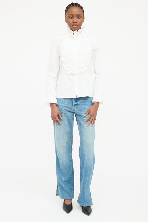 See By Chloé Ruffle Smock Tuxedo Shirt