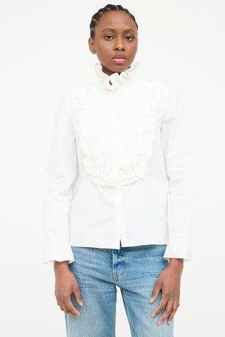 See By Chloé Ruffle Smock Tuxedo Shirt