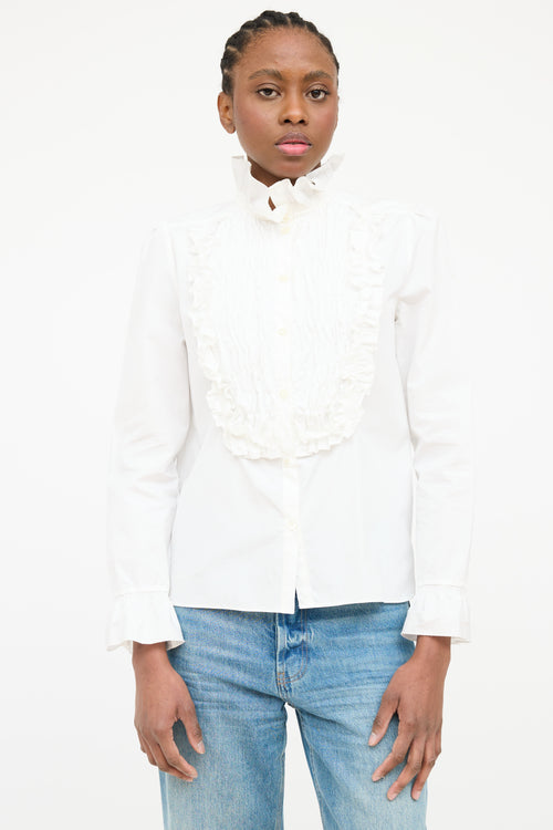 See By Chloé Ruffle Smock Tuxedo Shirt