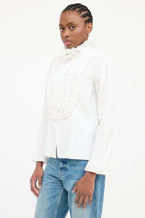 See By Chloé Ruffle Smock Tuxedo Shirt