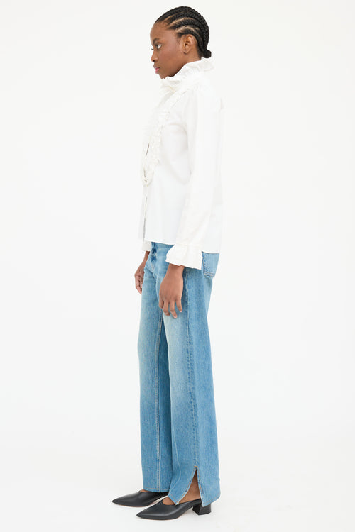 See By Chloé Ruffle Smock Tuxedo Shirt