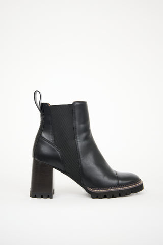 See by Chloé Black Leather Heeled Chelsea Boot