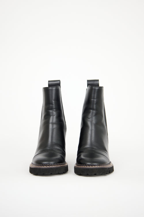 See by Chloé Black Leather Heeled Chelsea Boot