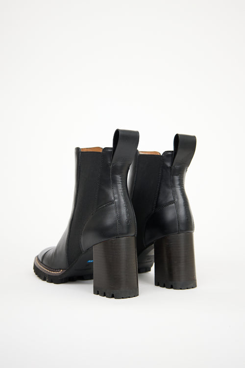 See by Chloé Black Leather Heeled Chelsea Boot