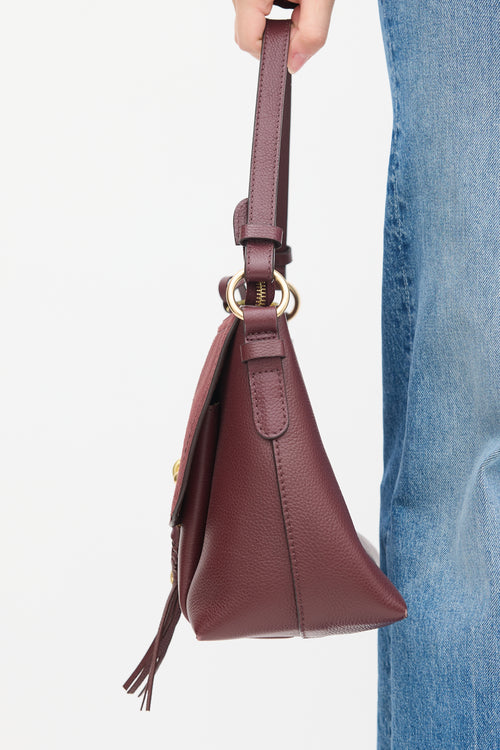 See by Chloé Burgundy Leather Joan Shoulder Bag