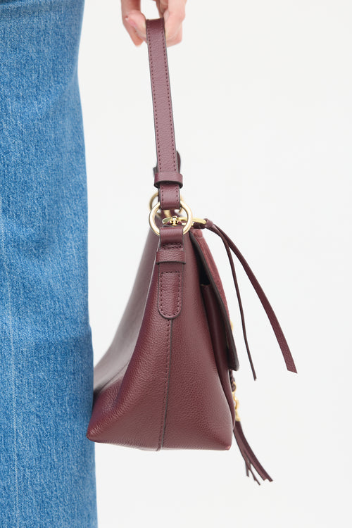 See by Chloé Burgundy Leather Joan Shoulder Bag