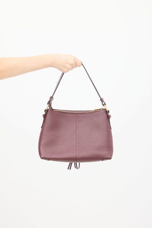 See by Chloé Burgundy Leather Joan Shoulder Bag