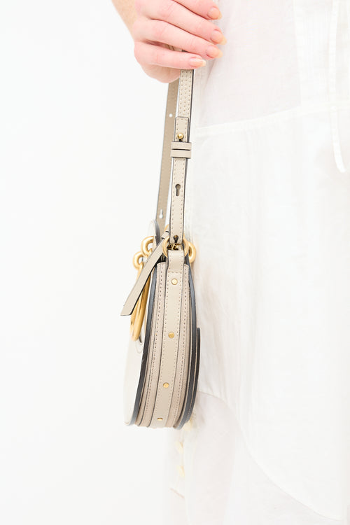 Chloé Taupe Leather 
Suede Pixie Crossbody Bag