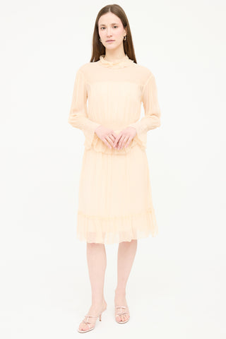 See By Chloé Silk Sheer Ruffled Dress