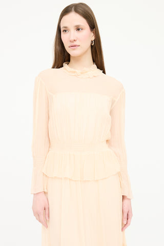 See By Chloé Silk Sheer Ruffled Dress