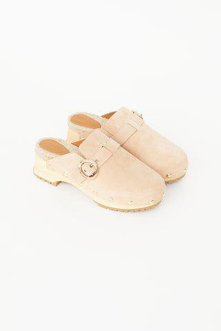 See by Chloé Beige Suede Viviane Clog Mule