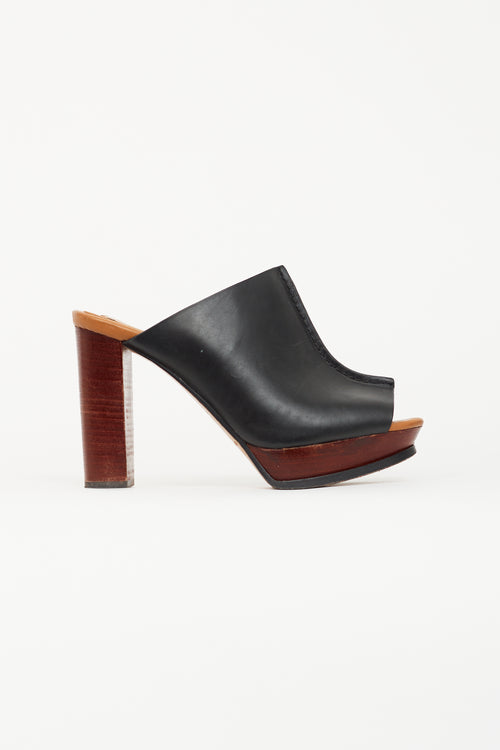 See by Chloé Black Peep Toe Mule