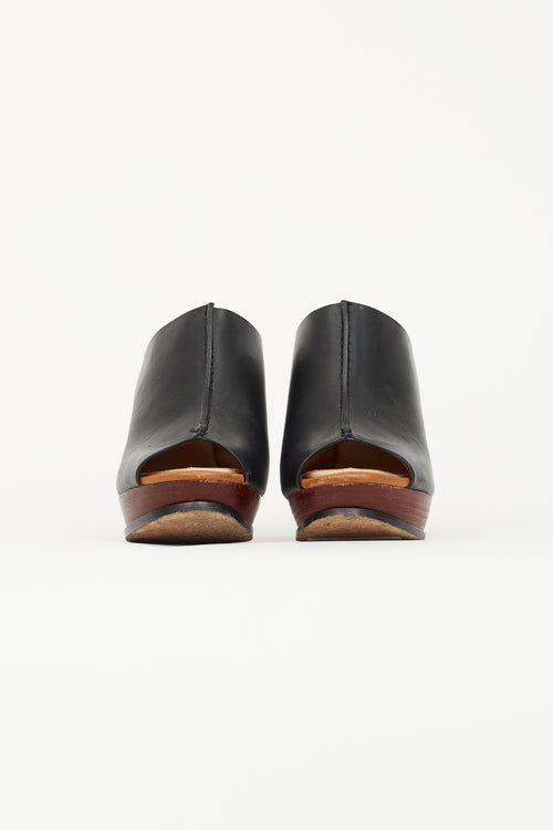 See by Chloé Black Peep Toe Mule