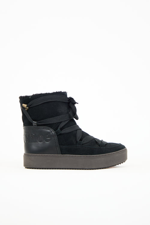 See by Chloé Black Suede 
Leather Boot