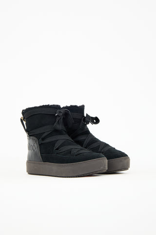 See by Chloé Black Suede 
Leather Boot