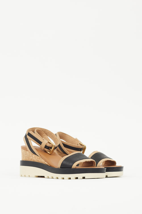 See by Chloé Brown 
Black Robin Striped Sandal