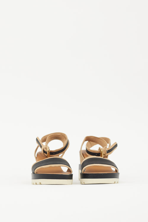 See by Chloé Brown 
Black Robin Striped Sandal