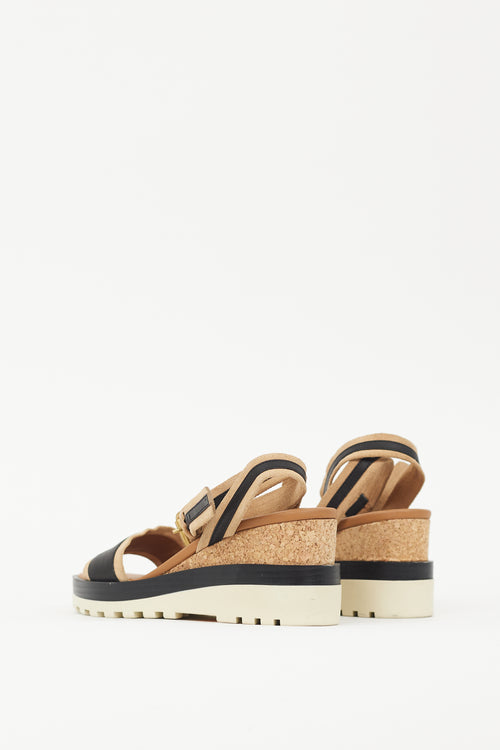 See by Chloé Brown 
Black Robin Striped Sandal