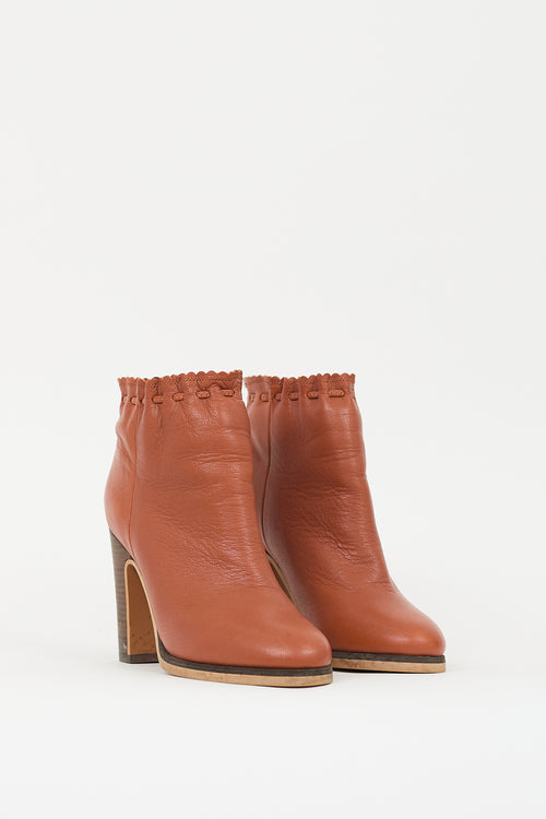 See by Chloé Brown Leather Ankle Boot