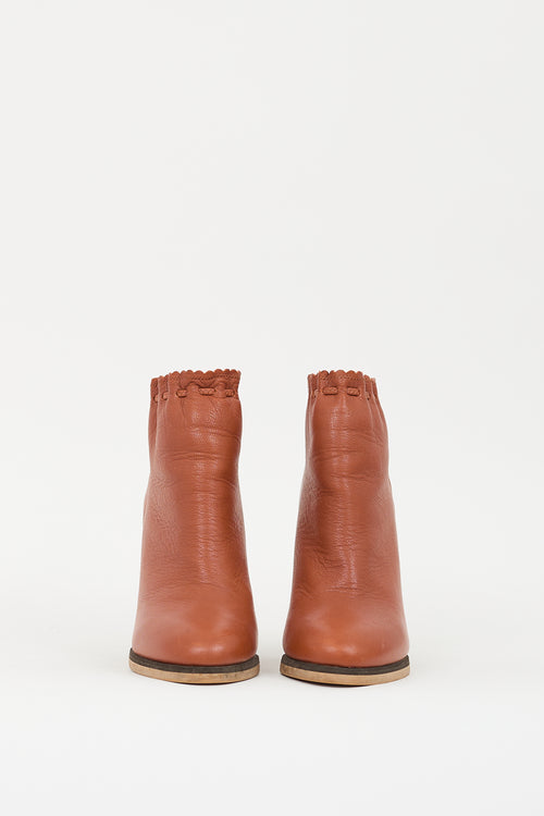 See by Chloé Brown Leather Ankle Boot