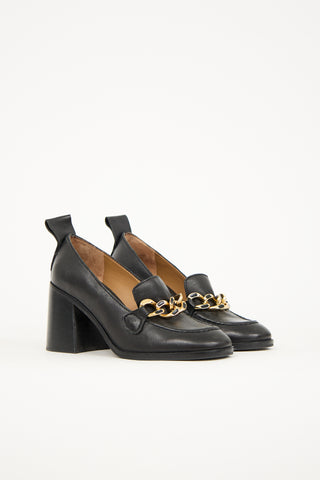 See by Chloé Leather Mahe Heeled Loafer