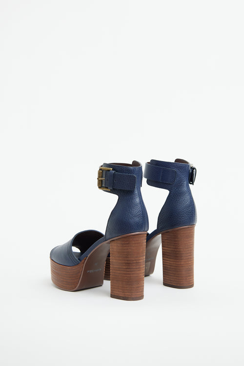 See by Chloé Navy 
Brown Platform Sandal