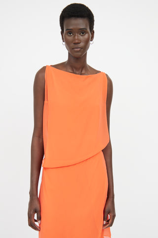 See By Chloè Orange Sleeveless Tie Dress