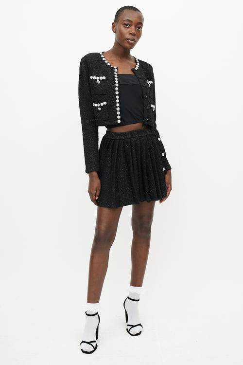 Self-Portrait Black Wool Embellished Co-Ord Set