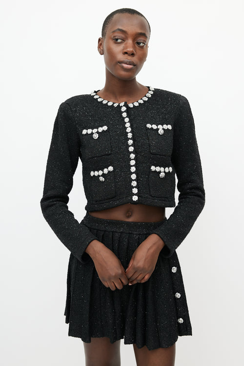 Self-Portrait Black Wool Embellished Co-Ord Set