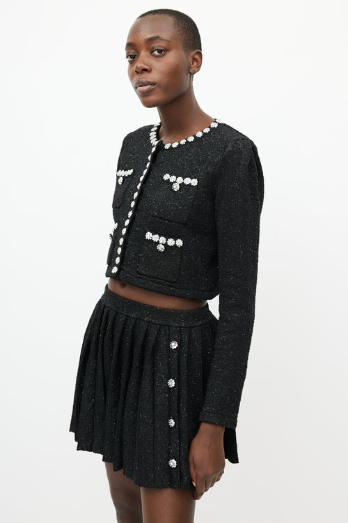 Self-Portrait Black Wool Embellished Co-Ord Set