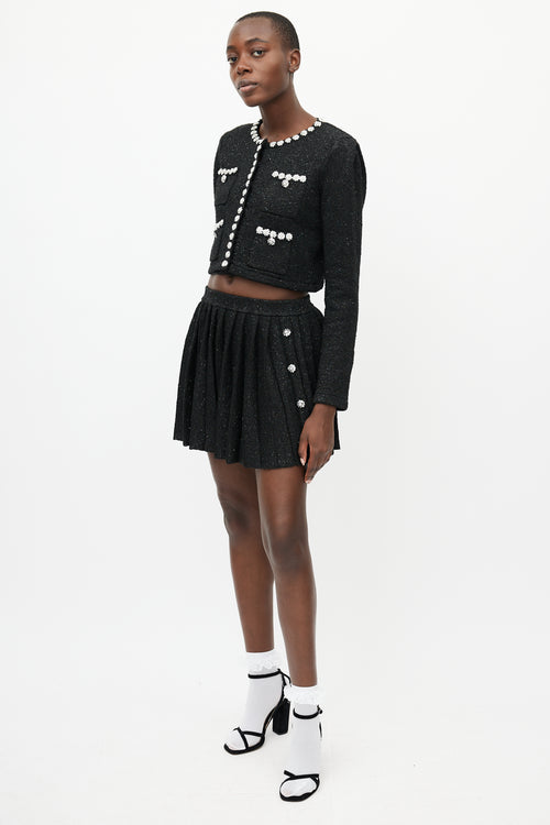 Self-Portrait Black Wool Embellished Co-Ord Set